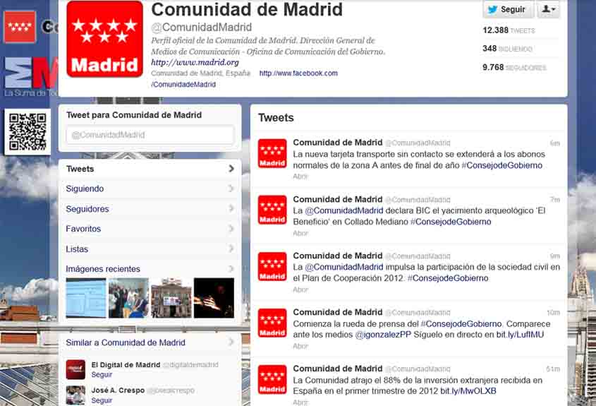 Twitter Comunidad de Madrid